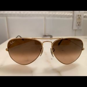 Rayban Aviator Sunglasses Brown and Gold
